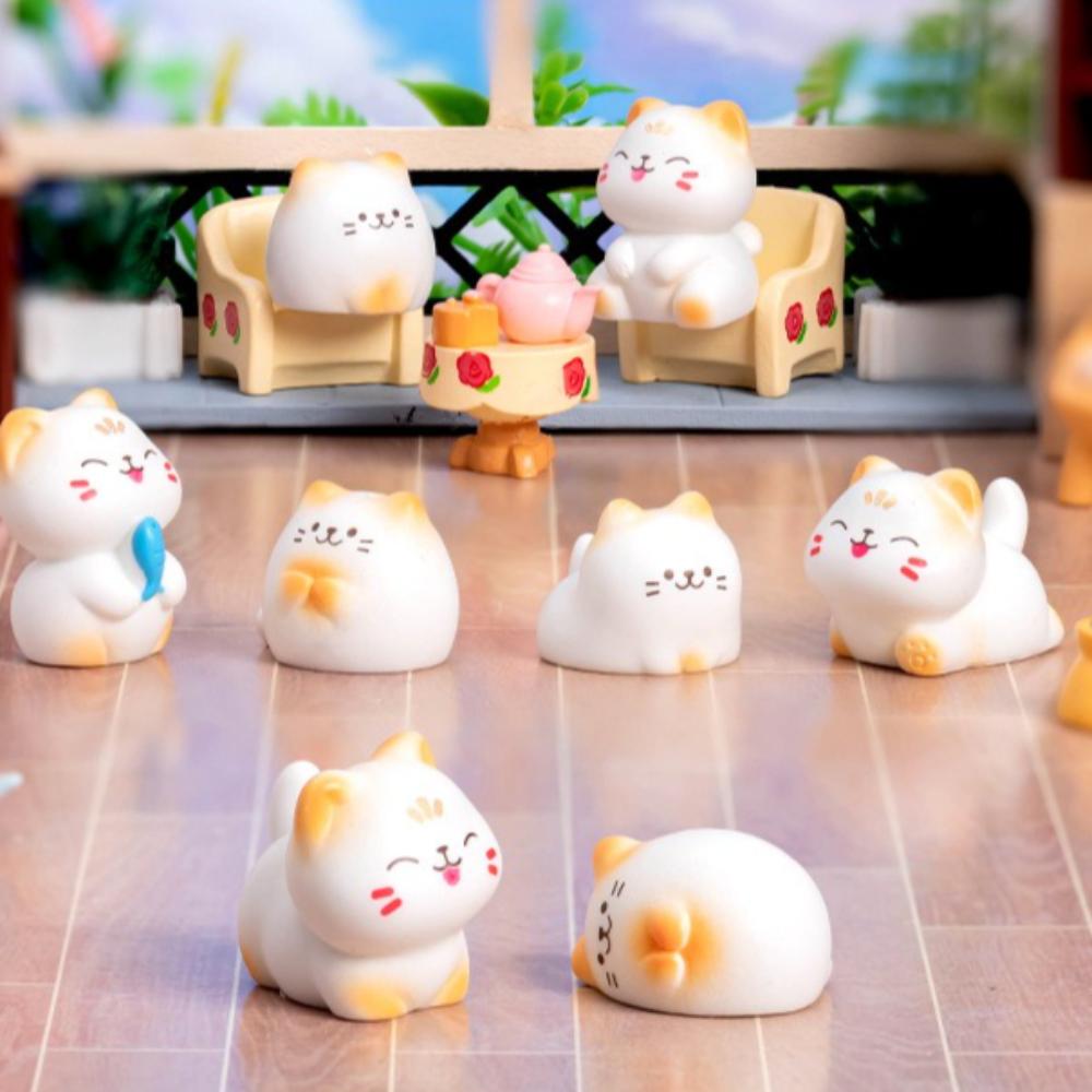 Kawaii Mini Cats Ornament Fairy Garden Kitten Statue Gift Kids Children Baby Room Decoration Toys Miniature Figurines Home Decor