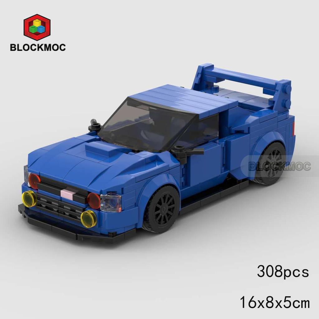 MOC Bricks Blue BRZ STi WRX K508 22b Sti Racing Sports Car Racer Building Blocks Creative Garage Toys for Boy