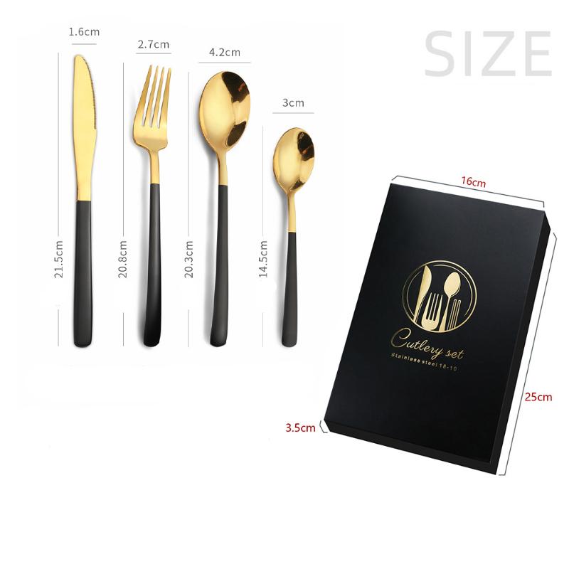 HANYANG 410 Stainless Steel Tableware Family Hotel Supplies Steak Knife, Fork and Spoon Set Western-style Tableware