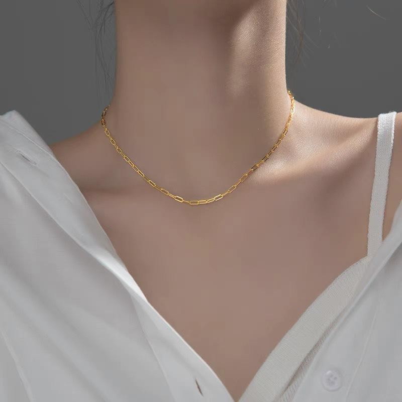 

Onina 14K Gold-Plated Sterling Silver Square Chain Choker Necklace 45cm