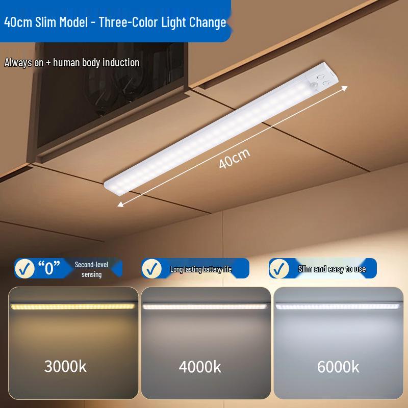 Ultradünner LED Smart Bewegungssensor Lichtstreifen für Küche, Kleiderschrank, Schlafzimmer oder Weinschrank