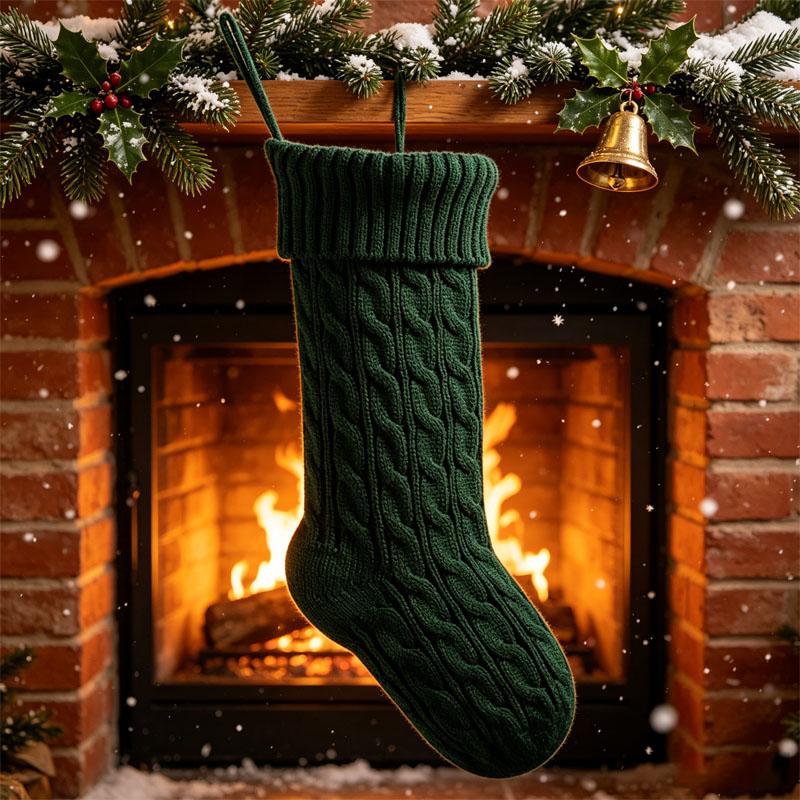 Personalized Christmas Stockings Custom Embroidered Name Large Monogram Knit Christmas Family Stocking for Holiday Party Decor