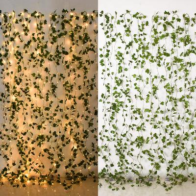 2/5/10M Kunstmatige Klimop Zijde Nep Groen Blad Klimop Slinger met LED Lichtjes voor Thuis Bruiloft Kunstplant Slinger Decoraties