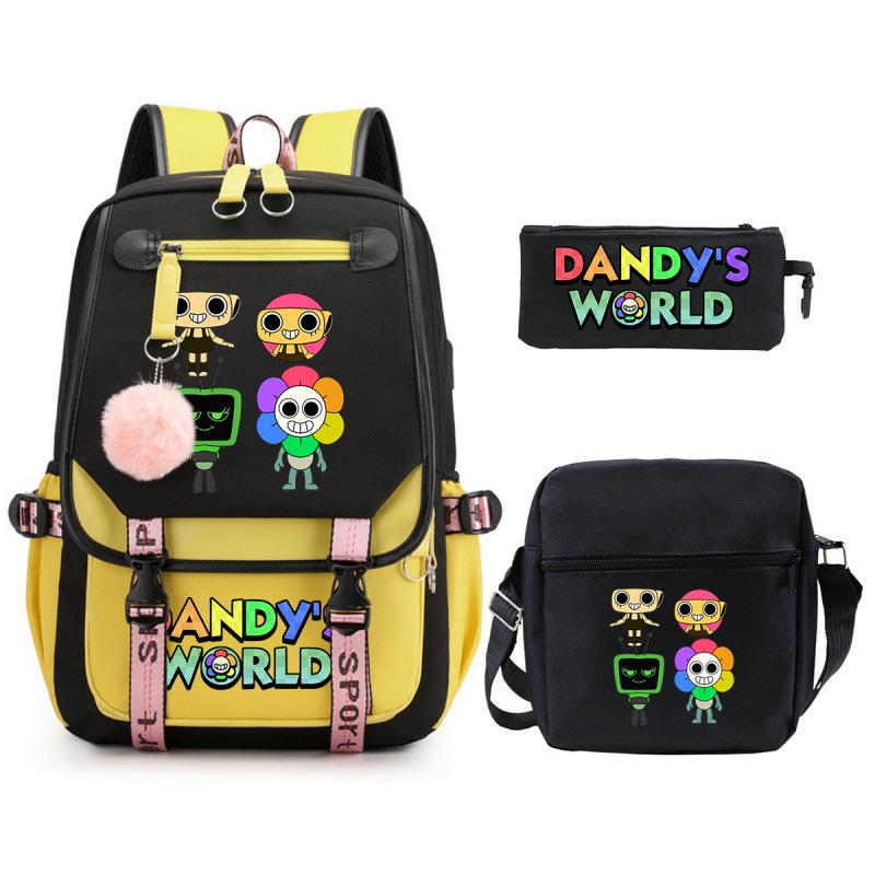 Game Merchandise Elementary And Secondary School Students Fashion Schoolbags Children'S Backpacks Three-Piece Set