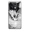 Phone Case - MANIACASE - Xiaomi Redmi Note 13 5G - TPU Silicone - Black and White - The Wolf and the She-wolf Pattern