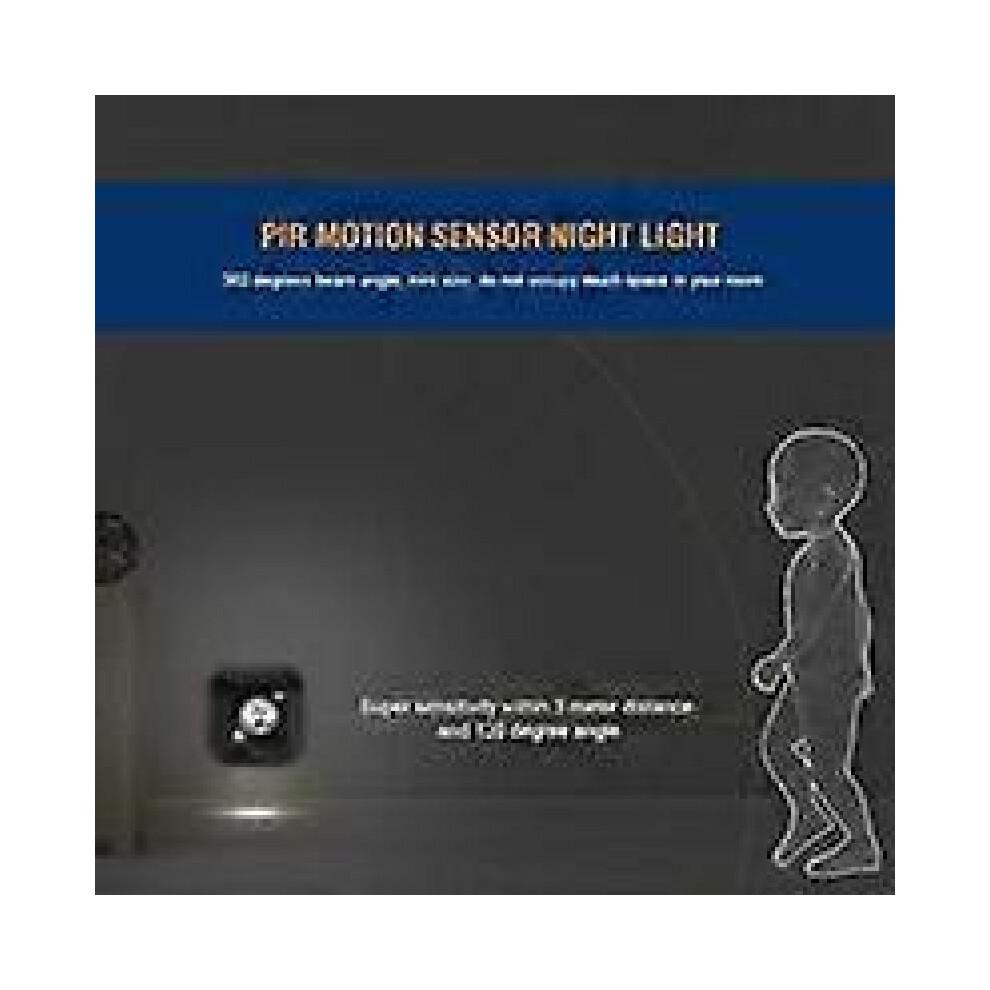 Motion Sensor Night Light, Mini Wireless LED Infrared Motion Sensor Battery Operated Night Light,(Black)