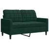 2 Piece Sofa Set with Cushions Dark Green Velvet