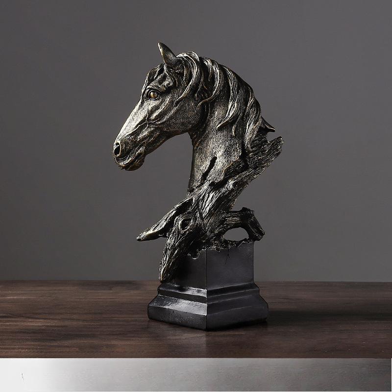 

Скандинавский стиль ретро-украшения в виде головы лошади для украшения дома, гостиной, вешалки для офиса, украшения из смолы