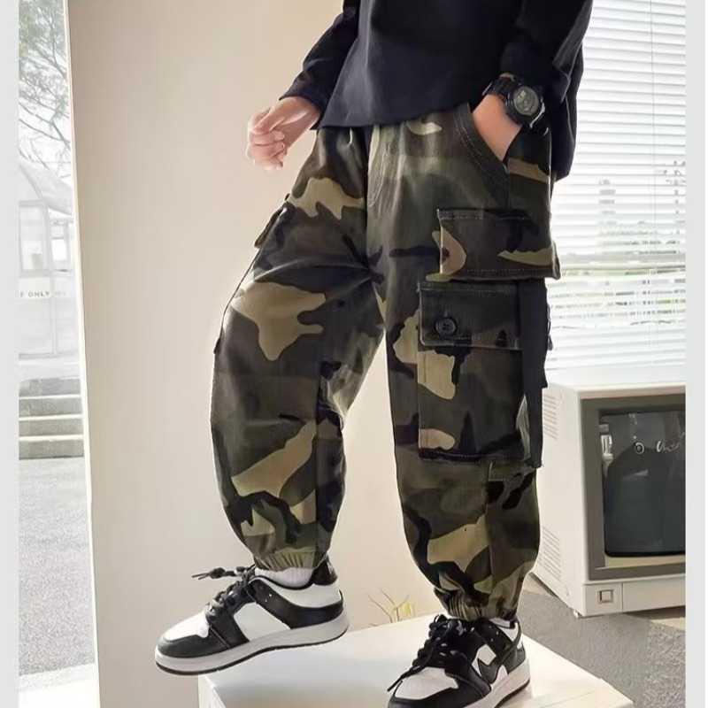 

Boys Camouflage Casual Pants: 2022 Autumn Long Overalls for Kids 170 камуфляжный
