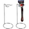 Stainless Steel Double Edge Safety Shaver Stand Art Holder Shaver Storage Rack for Bathroom Salon Barber Shaving Accessories 1PC