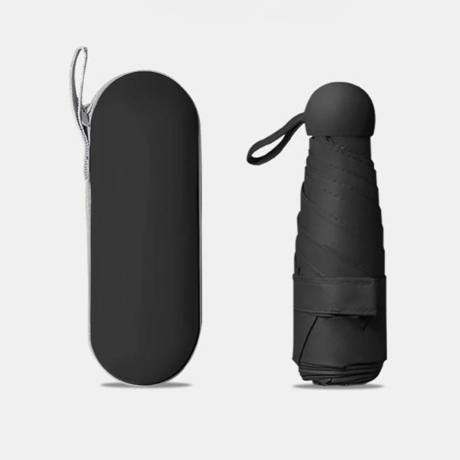 Sun & Rain Umbrellas Lightweight Compact Pocket Umbrella Windproof Folding Travel Umbrella with Storage Box Sunny Rainy Days