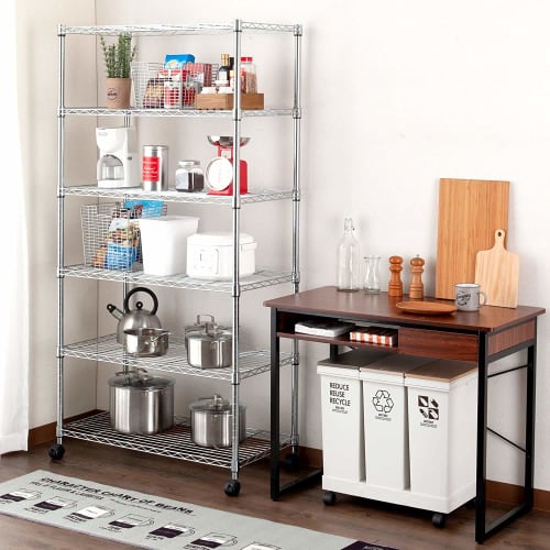 Doshisha Luminus Compatible Metal Luminus Rack, 90cm Wide, 5 Shelves, Steel Storage Shelving, 90cm Wide x 46cm Deep x 180cm High, 400kg Load Capacity,