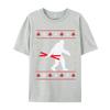 Christmas Bigfoot Skier Carrying Ski Tshirts Funny Gift Tshirts Novelty Printed Tee Tops Cotton Tops