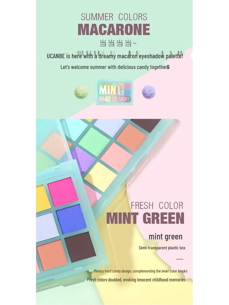 UCANBE 15-Color Macaron Matte Eyeshadow Palette for Beginners