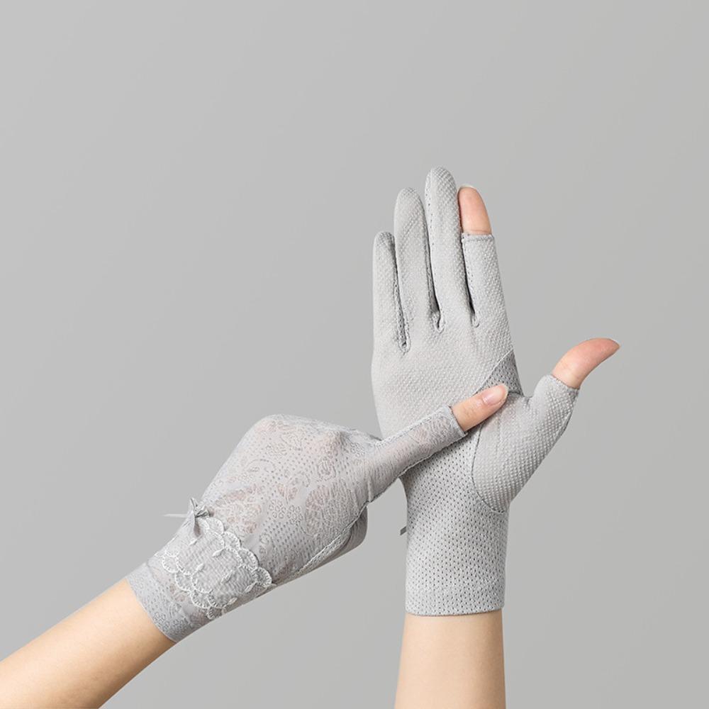 

Breathable Sun Protection Gloves Summer Cycling Driving Gloves Fashion Sunscreen Gloves Sports світло-сірого кольору