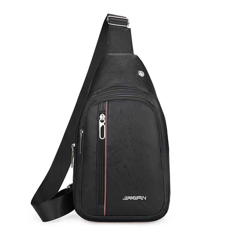 

Обтекаемая атмосфера ПУ кожа Мужская нагрудная сумка Новая портативная сумка через плечо Тренд Личность Кошелек Сумка на плечо