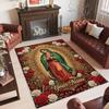 Rainbow Theme Crystal Velvet Floor Rug Personalized Custom Name Text Warm Carpet Home Decoration