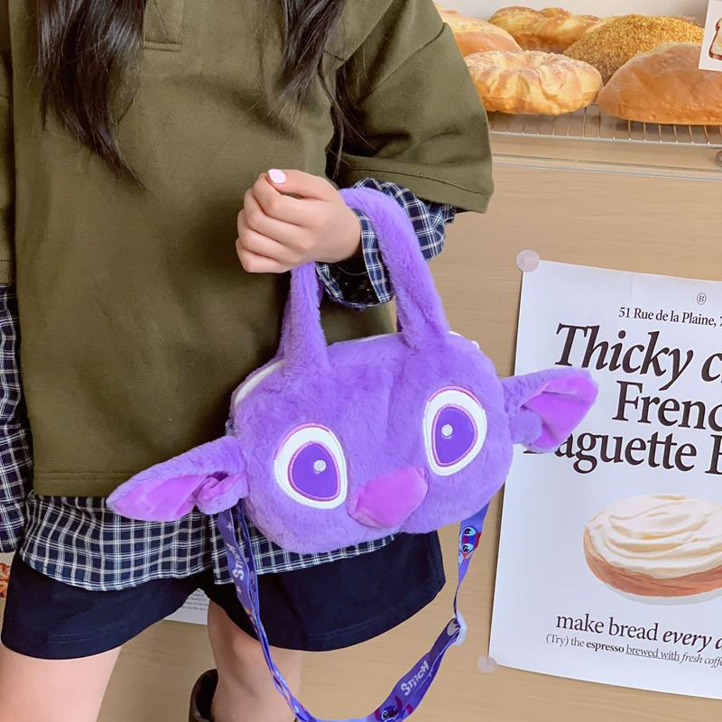 Sanrio Stitch Plush Cartoon Handbag: Cute, Versatile Children's Crossbody Coin Purse.