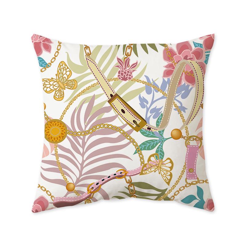 Green Leaves Plant Backrest Cushion Cover for Sofa & Bedroom