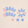 Blue summer fresh and fashionable small medium and long wearing nail piece gentle girl sweet fake nails