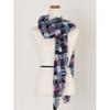 Shop   Women Diamond Check 100  Tencel Rectangular Long Scarf Navy Plc Wsc 0727