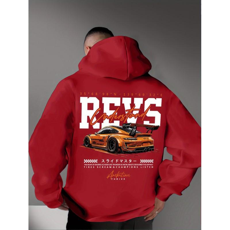 Kalın Tokyo Yarış Grafikli Kapüşonlu Oversize Sweatshirt Unisex Bol Kesim Kışlık Günlük Giyim