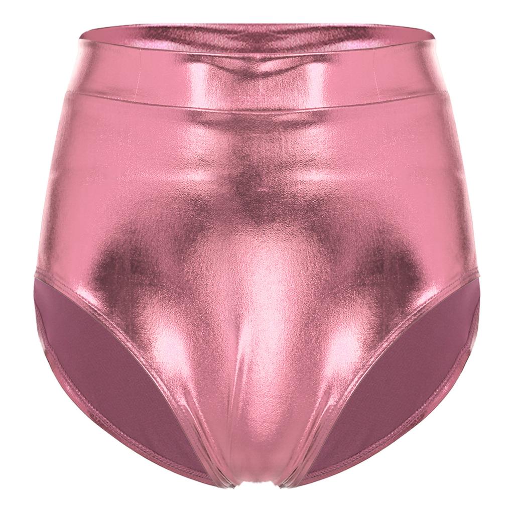 Women's Shorts Wetlook Hotpants Metallic Panties Shiny Stretch Dance Shorts Party Disco Night Club Costume