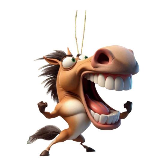 

Смішний Кінь Акрилова Автомобільна Прикраса Заднього Виду 2D Плоский Мультяшний Розіграш Кінь Автомобільний Інтер єр Підвісний Аксесуар для Декору Дерева Двері Вікна 4