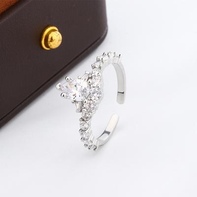 Unique Fashion Adjustable Ring Fashion Jewelry Bridal Wedding Jewelry Cubic Zirconia Crown Engagement Ring