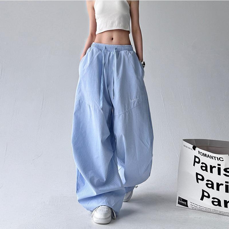 Retro Overalls Women's New Striped Wide-leg Pants Drape Loose Jazz Dance Casual Sweatpants
