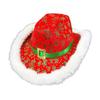 Christmas Cowboy Hat Funny Decorative Unisex Holiday Cap for Stage Performance