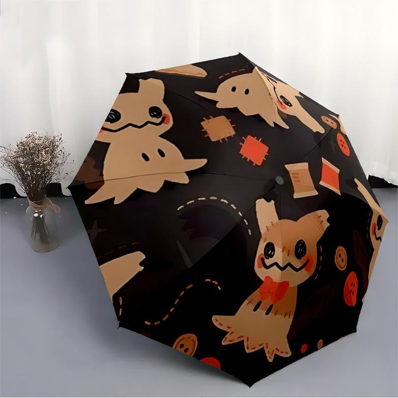1pc Ghostly Sewing Auto Open/close, All-Season Portable Folding Umbrella for Women & Men, Travel, Everyday, Formal Events - Compact Luxury Parasol, Ou