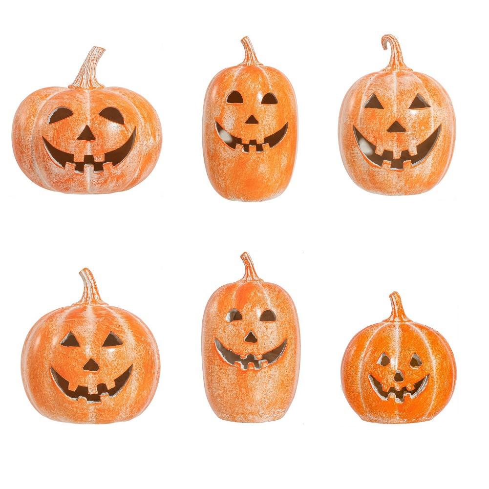 Handcrafted Pumpkin Ornament for Halloween and Fall Designed for Indoor Display with Hollow Center for LED Lights