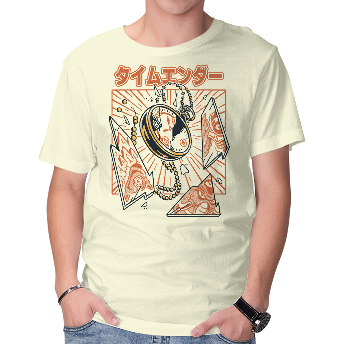 Unisex Crew Neck T-Shirt Time Ender Graphic Short Sleeve Casual Tee S