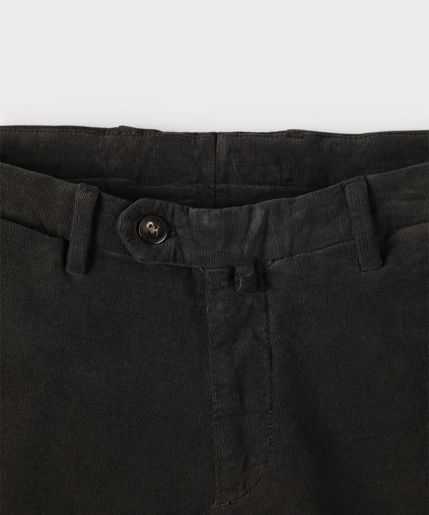 PANICALE Dark Brown Regular Slim Fit Textured Cotton Pants