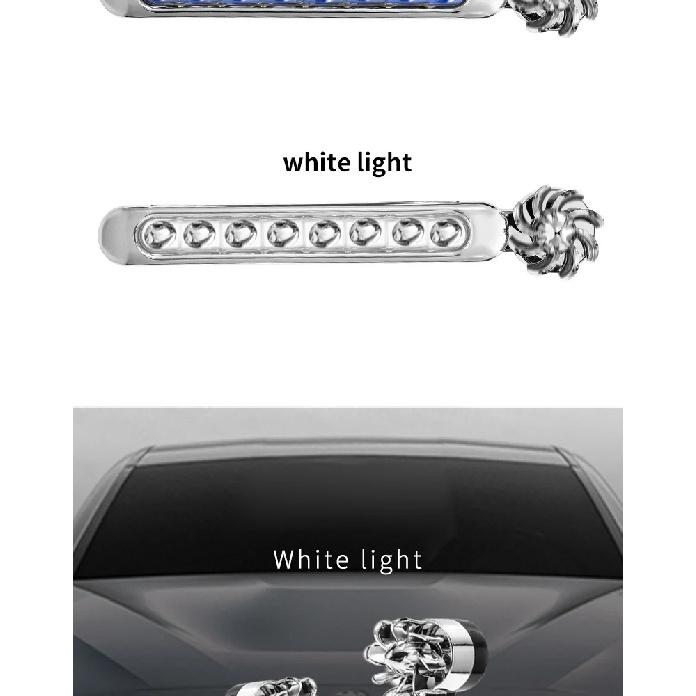 2 pezzi Auto ad Energia Eolica Luce Diurna a LED Illuminazione Ausiliaria Lampada a Ventola Rotante Fari Diurni per Automobili Decorativi