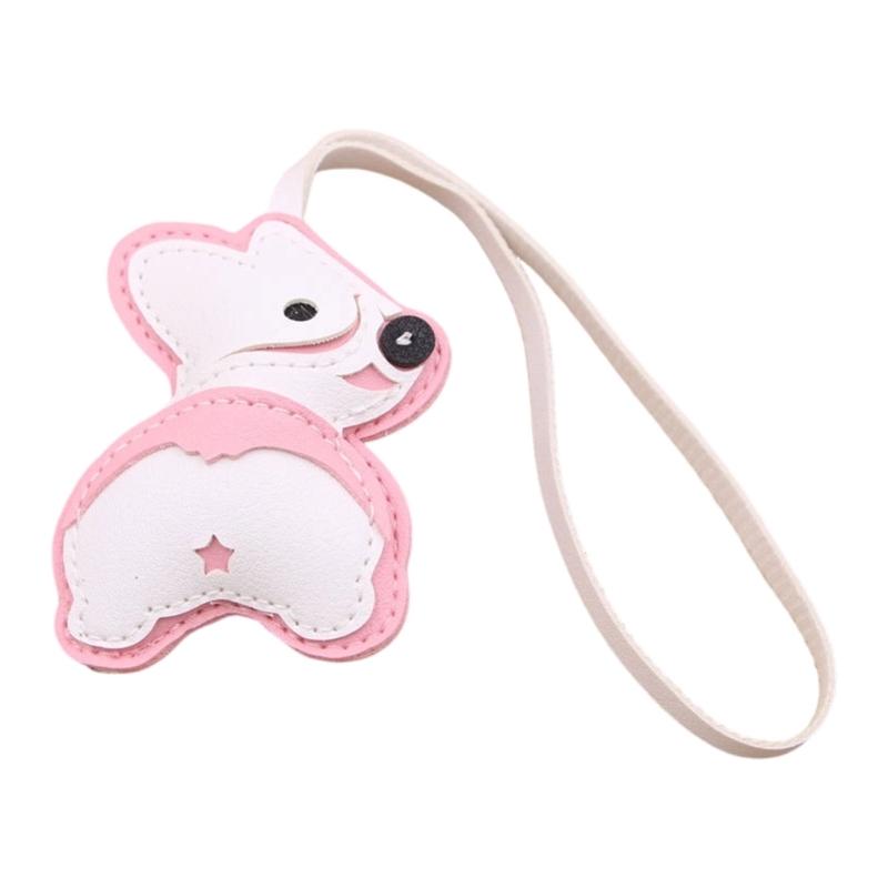 PU Leather Corgi Keychain Cute Dog Accessory Decoration Lightweight PU Craft Pendant For Daily Bag Styling