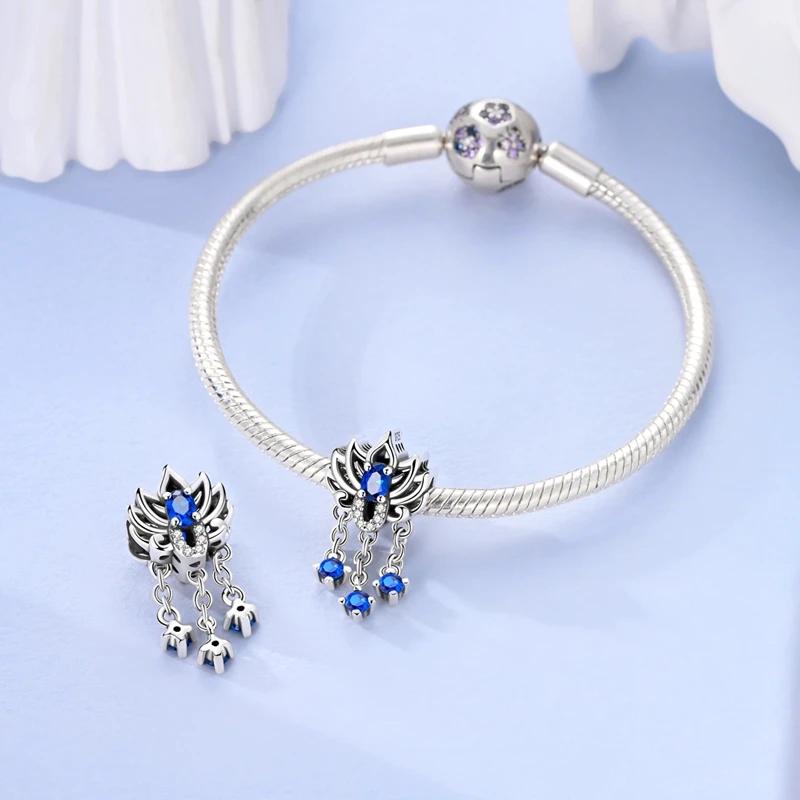 Blue Lotus Hollowed-Out Beads Copper Original Beads Fit Originalcharms Bracelet Beads Jewelry Gifts For Women