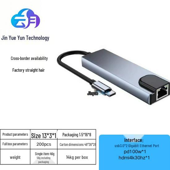 USB-C Docking Station with HDMI 4K Output, USB 3.0 Ports, and PD100W Charging