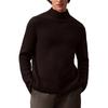 Calvin Klein Minimalist Comfortable Versatile Ribbed Knit Stand Collar Long Sleeve Sweater Men sweater Black 40EM367-001