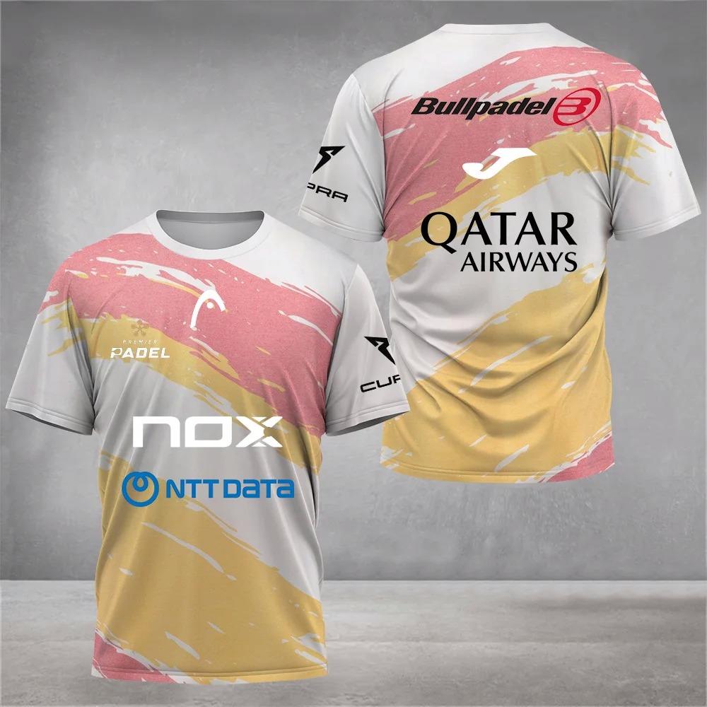 Herren Sommer Unisex Sport Kurzarm T-Shirt Stilvolle Padel Tennis T-Shirts Top Übergröße Locker Schnelltrocknend Rundhals T-Shirt M