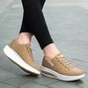 Fashion Women Running Sports Shoes Rocker Shoes Breathable Platform Shoes PU Leather Casual Walking Wedge Heels