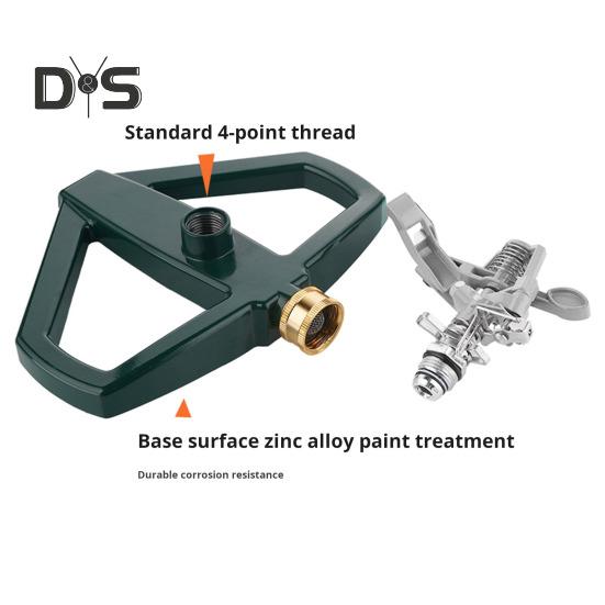 Garden Sprinkler Head Heavy-Duty 360° Rotating Water Sprinkler Zinc Alloy Sprinkler Head with Metal Base Easy Assembly Watering Sprinkler for Yard