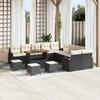 Garden Sofa Set with Cushions 14 pcs Black and Cream