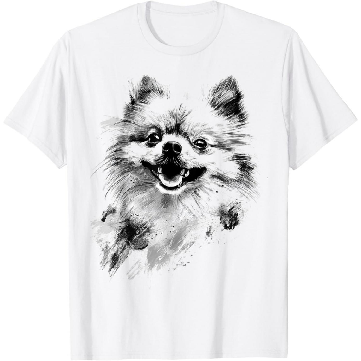 Pomeranian Dog Graphic Pet Artwork Pomeranian T-Shirt XXXXXL белый