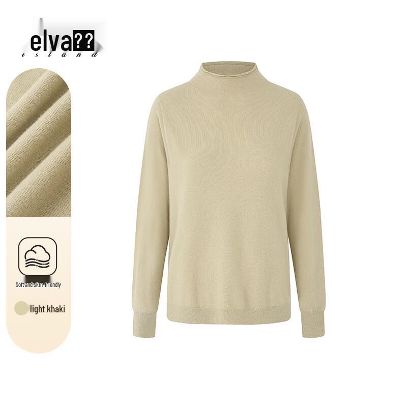 

Elva Island Women s Half High-Neck Wool Knit Sweater M