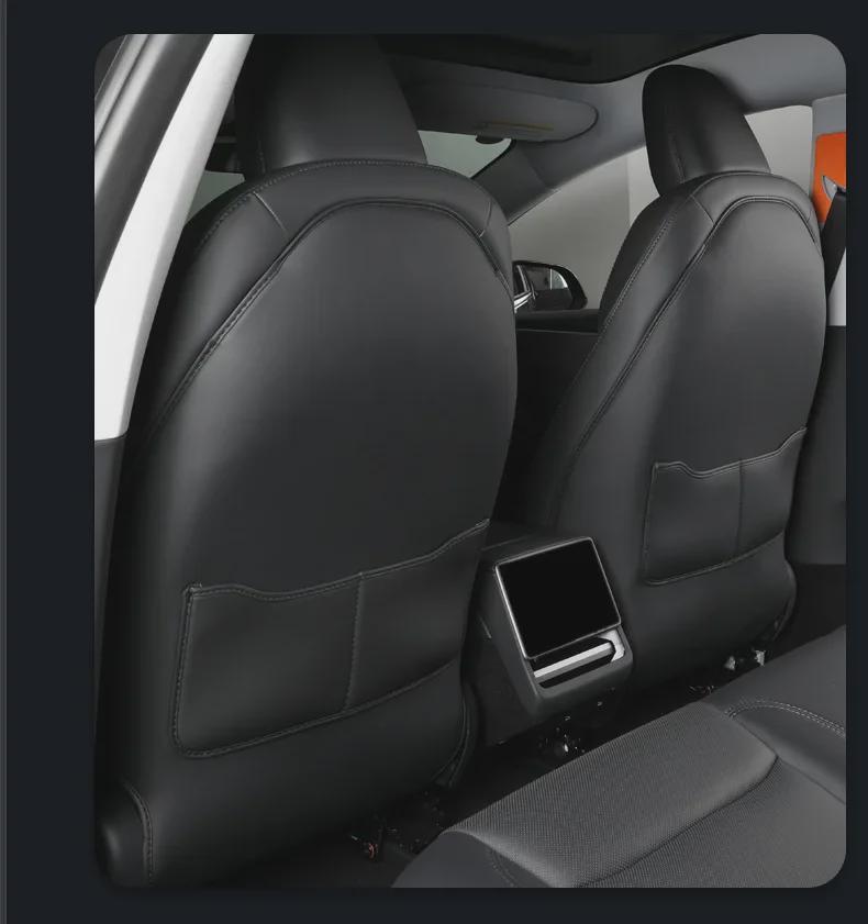 Tesla Model Y/3 Sitz-Anti-Kick-Pad und Armlehnenbox-Hinterabdeckung