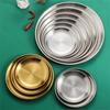 Set of 4 Elegant Meal Dish Set 304Stainless Steel Serving Plates Dinner Plate Suitable for Entertaining and Daily Use