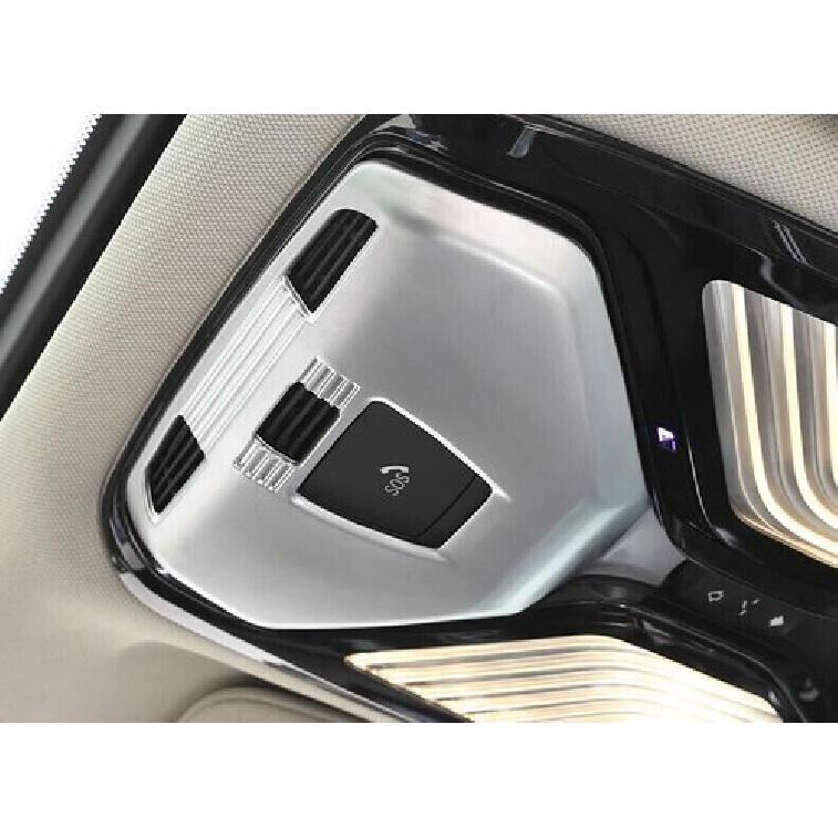 For BMW 7 Series 2016- Matte Silver Front Reading Lamp Frame Cover Trim 1PCS