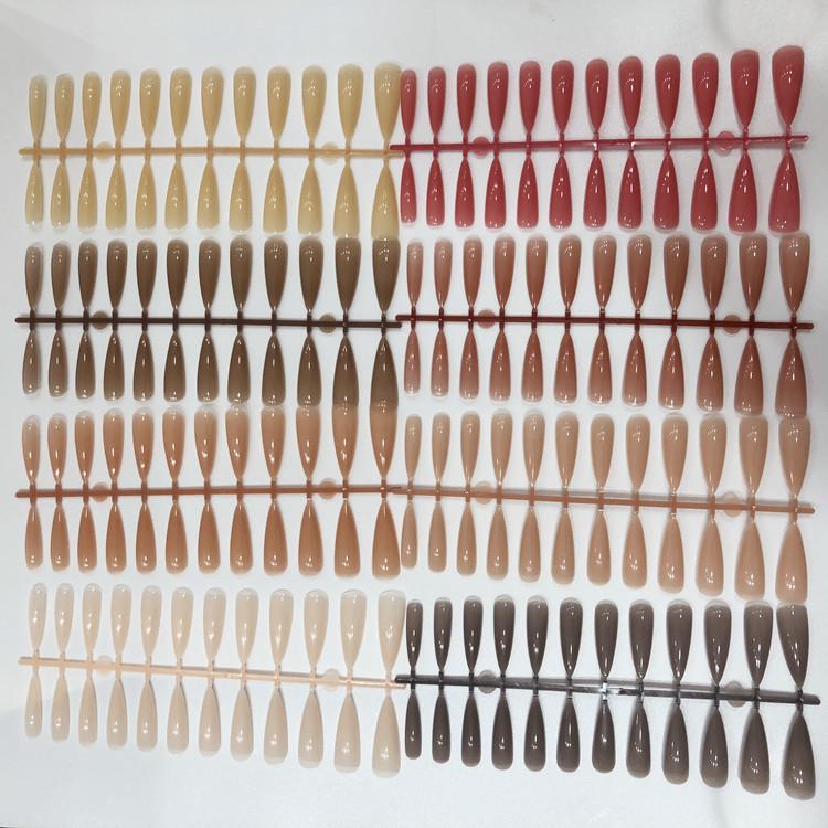 Jelly & Nude Wearable Nail Tips - 240 Pcs In Box: Ice Transparent & Colorful False Nails